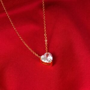 Naitra NAITRA 18K Gold Plated Inter Lock Double Waterproof & Anti-Tarnish Heart Necklace